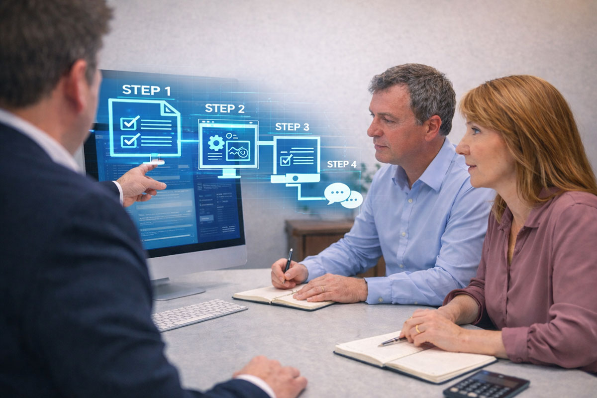 Step-by-step bookkeeping mentoring session demonstrating Making Tax Digital training process