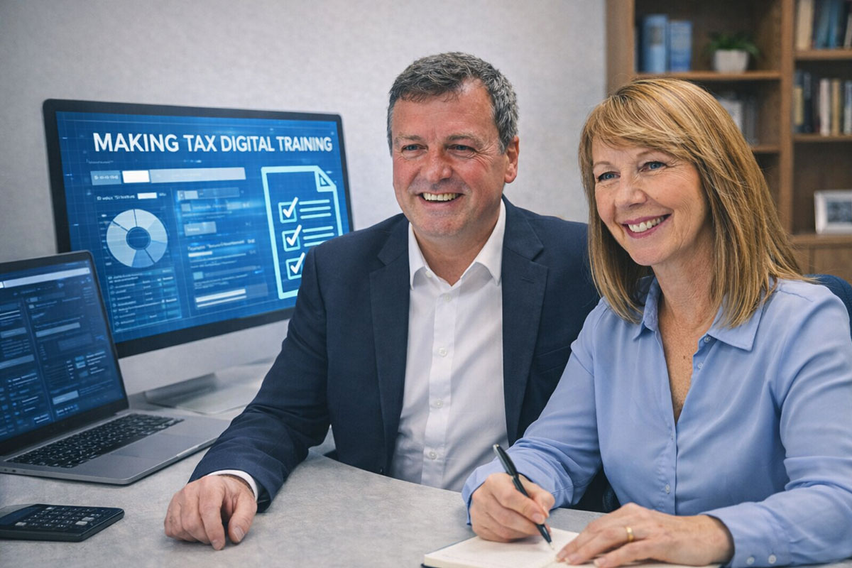 Adrian and Julie providing Making Tax Digital training and bookkeeping mentoring support